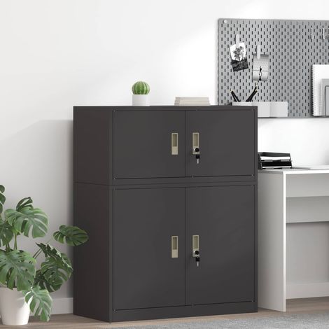 Aufbewahrungsschrank Schwarz 90 x 40 x 40 cm Stahl