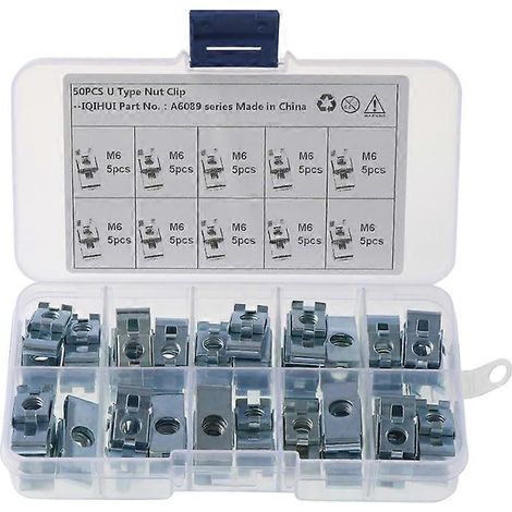 Vis, clips de fixation de panneau, écrou captif en U, garniture intérieure automobile M4 M5 M6, 50x-M6- (1/5)