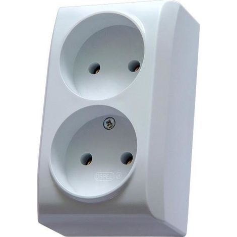 Presa doppia, N/T IP20, bianco BIS