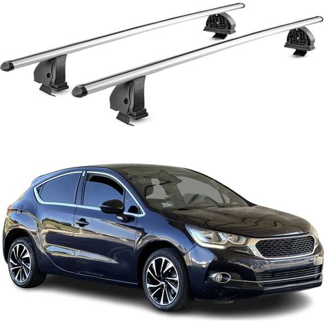 OMAC Aluminium Dachträger Querträger für DS 4 2011-2018 – TÜV / DIN 75302:2019 – Abschließbar – T-Nut – Max. 75 kg – 2 Stangen – Silber (1/5)