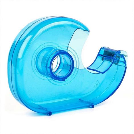 Découpe-ruban adhésif de bureau, distributeur de ruban adhésif pratique et portable en plastique (couleur aléatoire). (1/5)