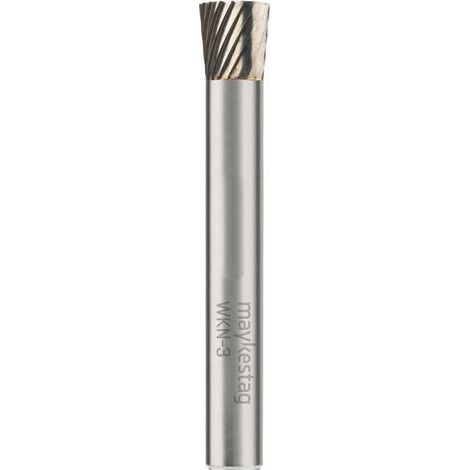 Fraise Rotative HM Tige Cylindrique sans Coupe Frontale Cône Inversé - Aciers, InoxD. 8 x Lt. 53 x Lu. 8 x Q. 6 mm - Diamwood