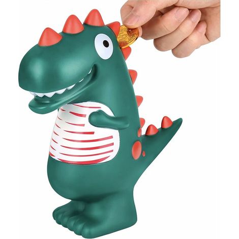 Tirelire Enfant Tirelire Dinosaure Originale pour Fille et Garçon Design Décoratives pour Chambre, Tirelire Bebe Cadeau pour Offrir (Vert) (1/5)