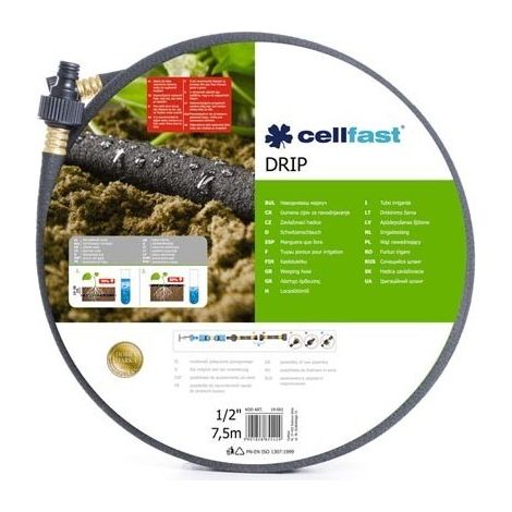 Cellfast - tuyau d'arrosage poreux - 1/2'' - 7 5 m
