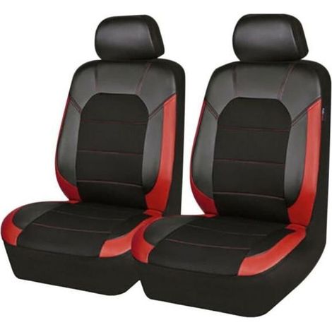 Housse de siège auto - - Universelle - Cuir PU - 4Pcs - Rouge (1/4)