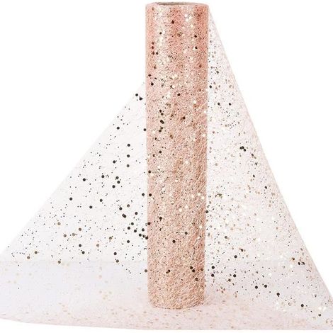 30CM x 10M Organza Tulle Rouleau Bobine avec Paillettes Chemin de Table Non tissé Ruban Bricolage Organza Rouleau pour Fête de Maria