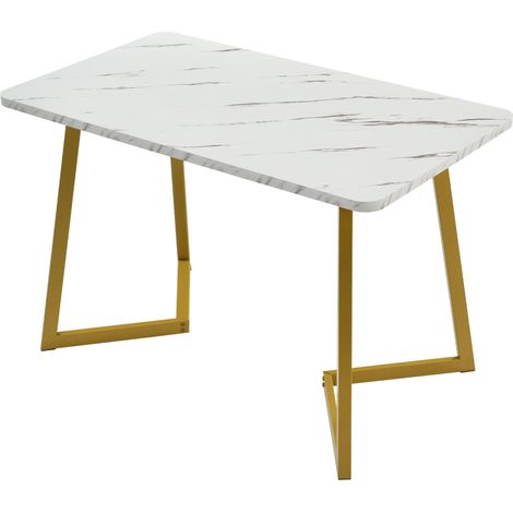 Rechteckiges Esszimmer-Set 117 cm mit 4 grauen Samtstühlen, goldene Beine, MDF MODENUIT (1/5)