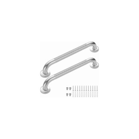 Juego de 2 barras de apoyo para inodoro, soporte de manija de ducha de acero inoxidable, barra de apoyo angular para baño de 45 cm, barras de apoyo para ducha y bañera, pasamanos de acero inoxidable p (1/4)