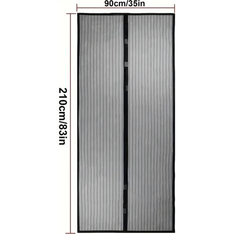 Moustiquaire magnétique 210 x 90 cm pour porte-fenêtre ou balcon/terrasse, fermeture automatique, protection contre les insectes, fermeture magnétique, rideau anti-moustiques (1/5)
