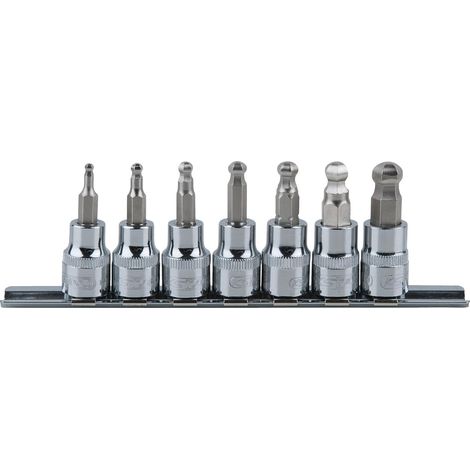 Serie bussole 3/8" CHROMEplus per viti a esagono incassato, testa a sfera 7 pz 3-10 mm