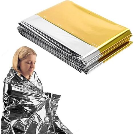3er-Pack Notfall-Rettungsdecke, 210 x 160 cm, Gold/Silber (1/5)