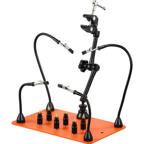Station soudure mains supplémentaires magnétique, 4 bras flexibles 6 supports PCB, réparation électronique, usage polyvalent (1/5)
