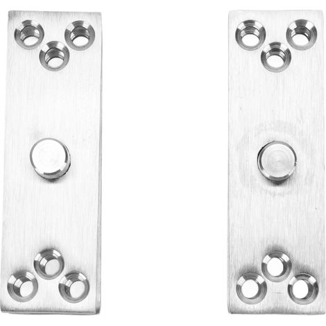 Charnière pivotante 360° inox brossé kit haut bas 2 pièces pour bibliothèque vitrée ultra résistante portes dissimulées (1/5)