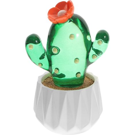 Cactus - Bonsai - Décoration Résine - Pot Inclus - 14,5 x 9,5 x 8 cm - Pour Intérieur Bureau Maison (1/5)