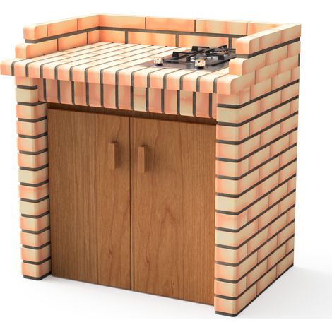 MOVELAR - Módulo Luxor Módulo Gas para Barbacoa de Obra Prefabricada (Gris, naranja - 94 x 70 x 70 cm) - Uso en Exteriores (1/2)