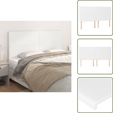 Têtes de lit 4 pcs Blanc 80x5x78/88 cm Similicuir - Tête De Lit - Tête De Lit Blanche - Tête De Lit Rembourrée - Meuble De Chambre - Literie