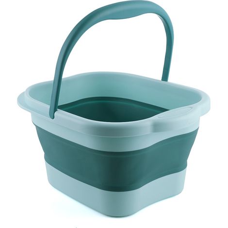 Bain de pieds - Bain de pieds pliable et portable - Avec poignée - Bain de pieds massant - Vert