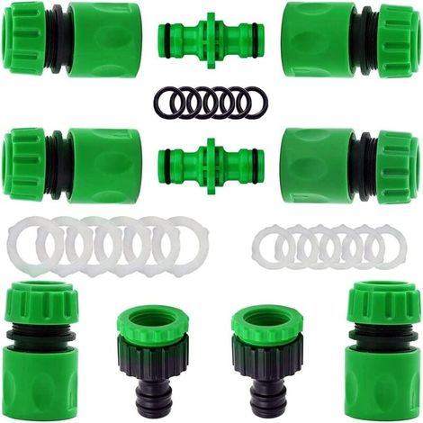 Lot de 10 Raccords d'Arrosage Rapides avec Connecteurs 1/2 Pouce et Embouts Robinet (1/4)