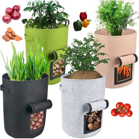 Filiyano-Lot de 4 sacs à plantes pour fleurs, plantes, légumes (4 couleurs) (1/5)
