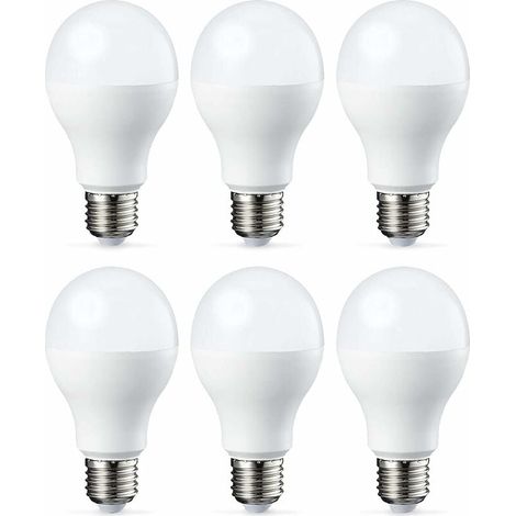 Lot de 6 ampoules LED Culot Edison à vis E27 18 W (équivalent 180 W) Blanc froid Intensité non variable (1/3)