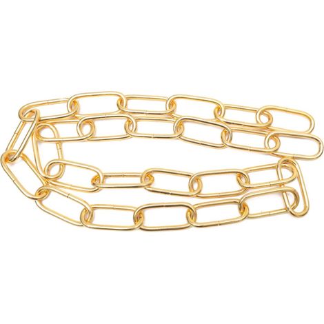 Chaîne En Fer Pour Luminaire - 1 Mètre - Maillon Robuste - Support 20 Kg - Suspension Lustre Et Éclairage - Doré (1/5)