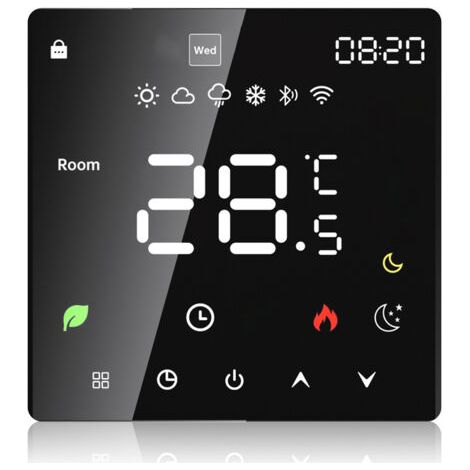 Thermostat Intelligent WiFi Tuya pour Plancher Chauffant Électrique, Compatible avec Chaudières Gaz à Fonction Liaison pour Contrôle Plancher Chauffant Hydraulique