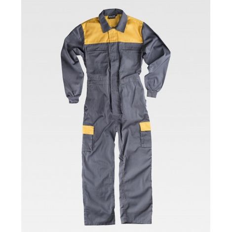 Buzo básico de trabajo multibolsillos Combi WORKTEAM C4502 64 Gris+Amarillo