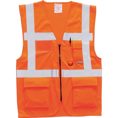 Gilet haute visibilité Orange RS PRO, taille XL avec fermeture éclair Zip ( Prix pour 1 )