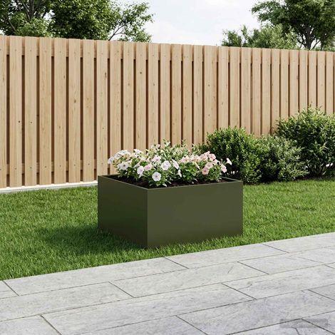 vidaXL Macetero de Jardín Verde oliva 60 x 60 x 40 cm (1/5)