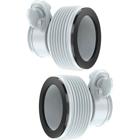 Lot de 2 adaptateurs pour filtre de pompe piscine 32-38mm – Plastique gris clair – Circulation efficace de l'eau – Usage extérieur uniquement (1/5)