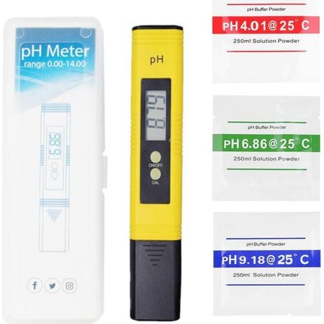 Stylo numérique PH Mètre, PH Testeur de qualité de l'eau Digital LCD Portable PH Mètre Numérique Plage de Mesure pour 0-14 PH 0,01 Ph, compteur pH Testeur Aquarium Fonction D'étalonnage Automatique (1/4)