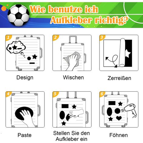 Sticker Football - Auto-adhésif Imperméable PVC - Pour Bouteille Skateboard Ordinateur Portable Carnet Vélo - Lot de 100 (1/5)