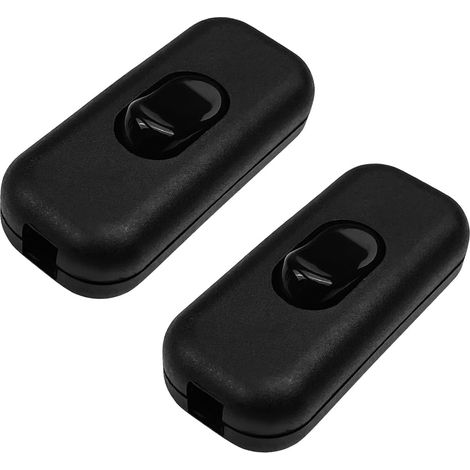 Set mit 2 Nachttischlampenschaltern, 250V 6A schwarze Zwischenschalter für 2- oder 3-polige Reihenlampen für alle Arten von Tisch- und elektrischen Lampen