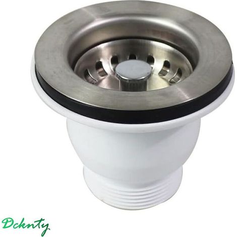 Bonde de lavabo en acier inoxydable – Filtre d'évier 85 mm – Diamètre trou compatible 57 à 74 mm – Installation facile et durable (1/5)