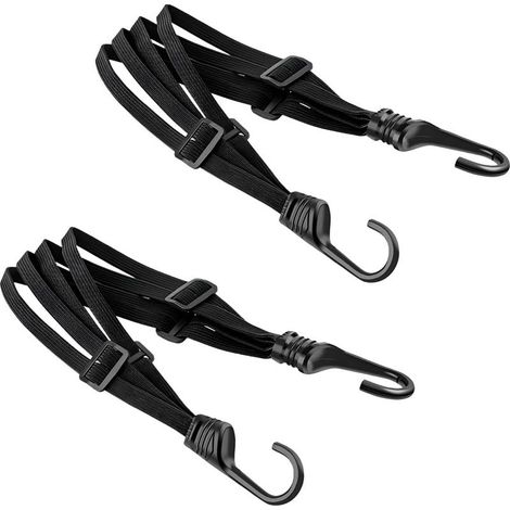 Lot de 2 sangles de fixation pour casque de moto — Cordons élastiques en maille de 23,6 pouces avec doubles crochets (1/5)