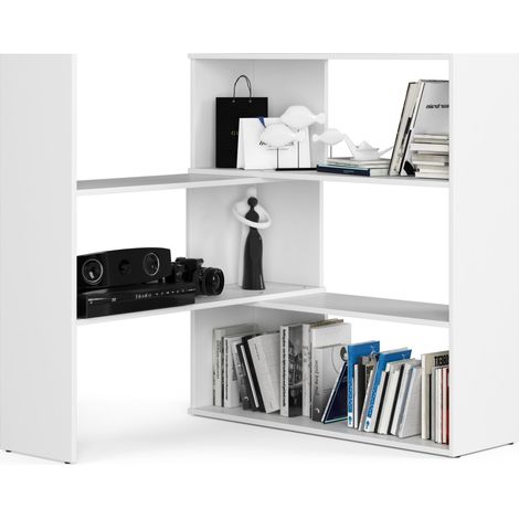 Estantería AKORD TWIST Blanco 173,6 cm frente en color Blanco 3 estantes 173,6x30x109,3 cm (1/5)