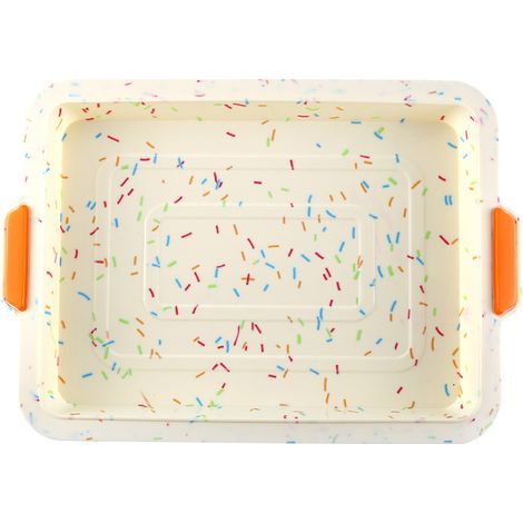 Moule à gâteau en silicone blanc Brownie DIY avec poignées moules à gâteau (1/3)
