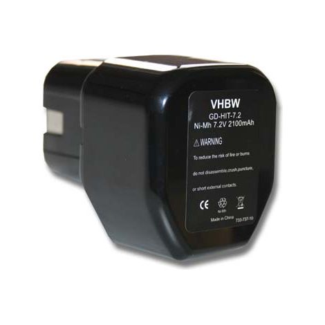 vhbw 1x batteria compatibile con Hitachi D10dB, D 10dB, D10DC, DN10DAT, D 10DC, DN10DSA, DN 10DAT, DN 10DSA utensile elettrico (2100 mAh, NiMH, 7,2 V) (1/2)