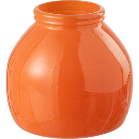 Vase Déco en Verre "Cocoon" 20cm Orange (1/2)