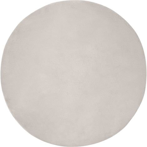 Anti-Slip Faux Rabbit Fur Rug OLITE Beige Ø 100 cm Polyester vidaXL