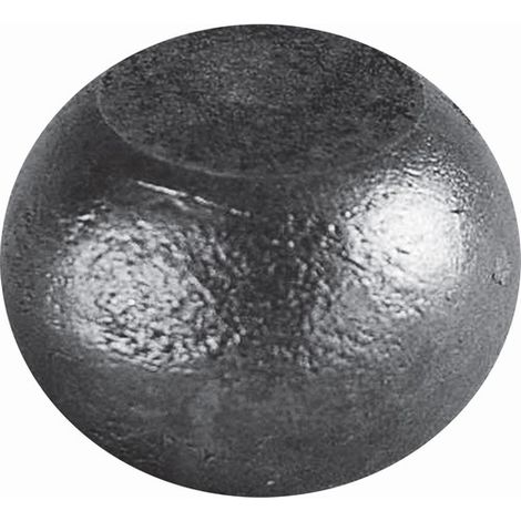 Boule méplate, sphère aplatie, pleine. Longueur 40mm épaisseur 26mm - Fer forgé - À souder - DECO FER FORGE