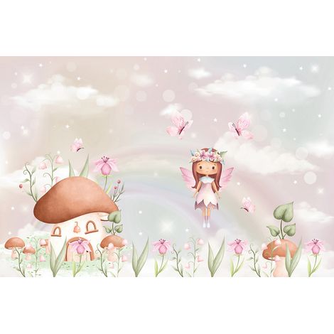 Papier peint panoramique Enfants - Fée Champignon - 195 cm x 129 cm (1/2)