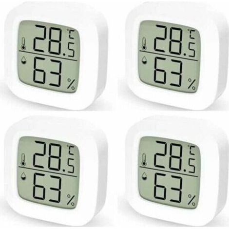 Ensemble de 4 thermomètres et hygromètres numériques pour une utilisation en intérieur, thermomètre numérique pour la maison, thermomètre numérique pour la chambre (1/4)