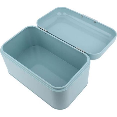 Boîte à pain Boîte Bac à Pain en Métal Rétro Couleur Unie Grande Capacité Organisateur de Cuisine (Bleu) table box Bleu (1/4)