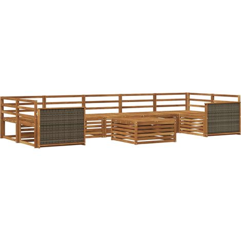 Conjunto de sofás de exterior 8 pcs Natural vidaXL (1/5)