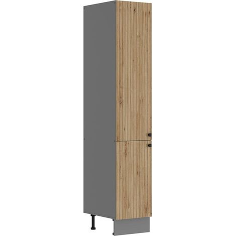 Küche AVA Artisan Hochschrank 40 cm Lamellenoptik Küchenzeile Einbauküche (1/5)