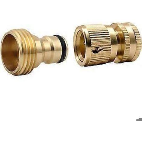 Raccord Rapide Tuyau D Arrosage - Filetage Mâle Laiton 3/4 Pouces - Pour Pistolets Lance Arroseurs - 2 Pièces (1/5)