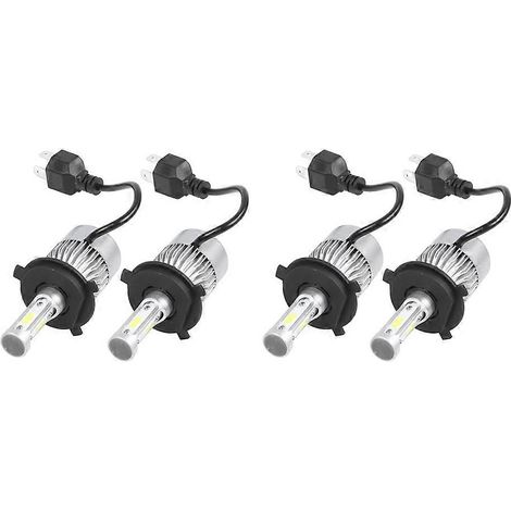 2 paires d'ampoules LED S2 H4 72W 8000LM pour phares de voiture (feux de route/croisement), blanc 6000K (1/5)