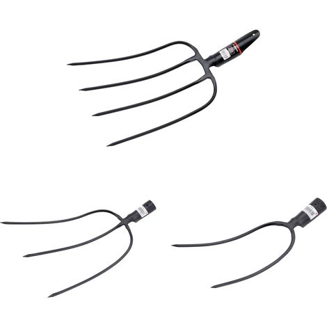 Forca per fieno letame e balloni con denti in acciaio forgiato antiruggine -4 punte (1/4)