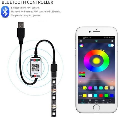 Ruban LED - RGB - 3M - USB - 40 à 70 pouces - Ambiance télé (1/4)